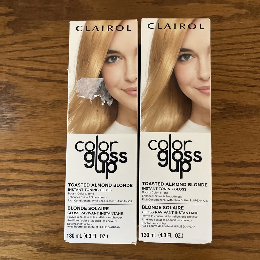 Clairol Instant Toning Hair Color Gloss Up, Toasted Almond Blonde, Temporary 2Pk